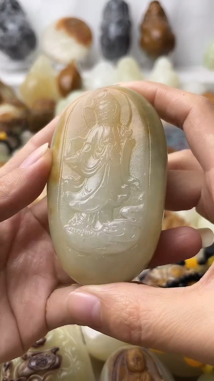 石材古青石棉纹正常不退换观音