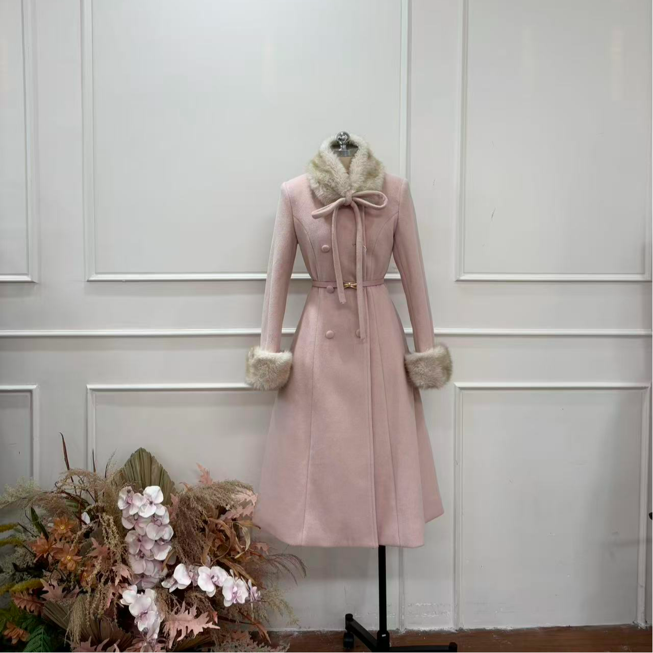 拉夏贝尔/25冬季新款百搭时尚气质修身中长款毛呢外套 27261 JCK