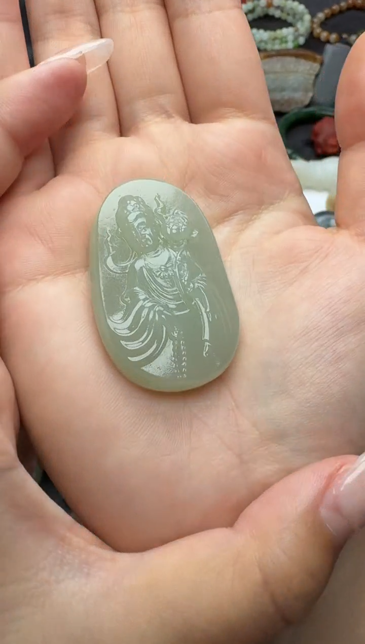 颈饰未镶嵌和田玉观音