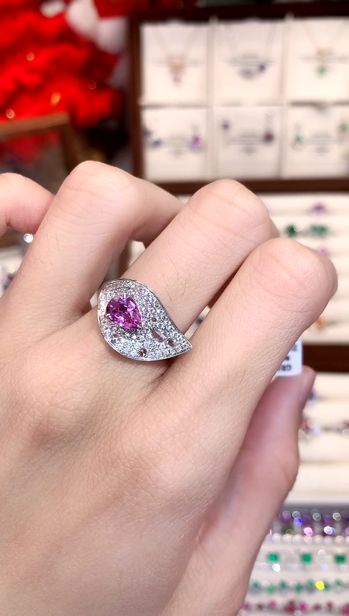 【闪购商品】彩色蓝宝石戒指18K金镶嵌1.18ct/天然宝石/七天无理由