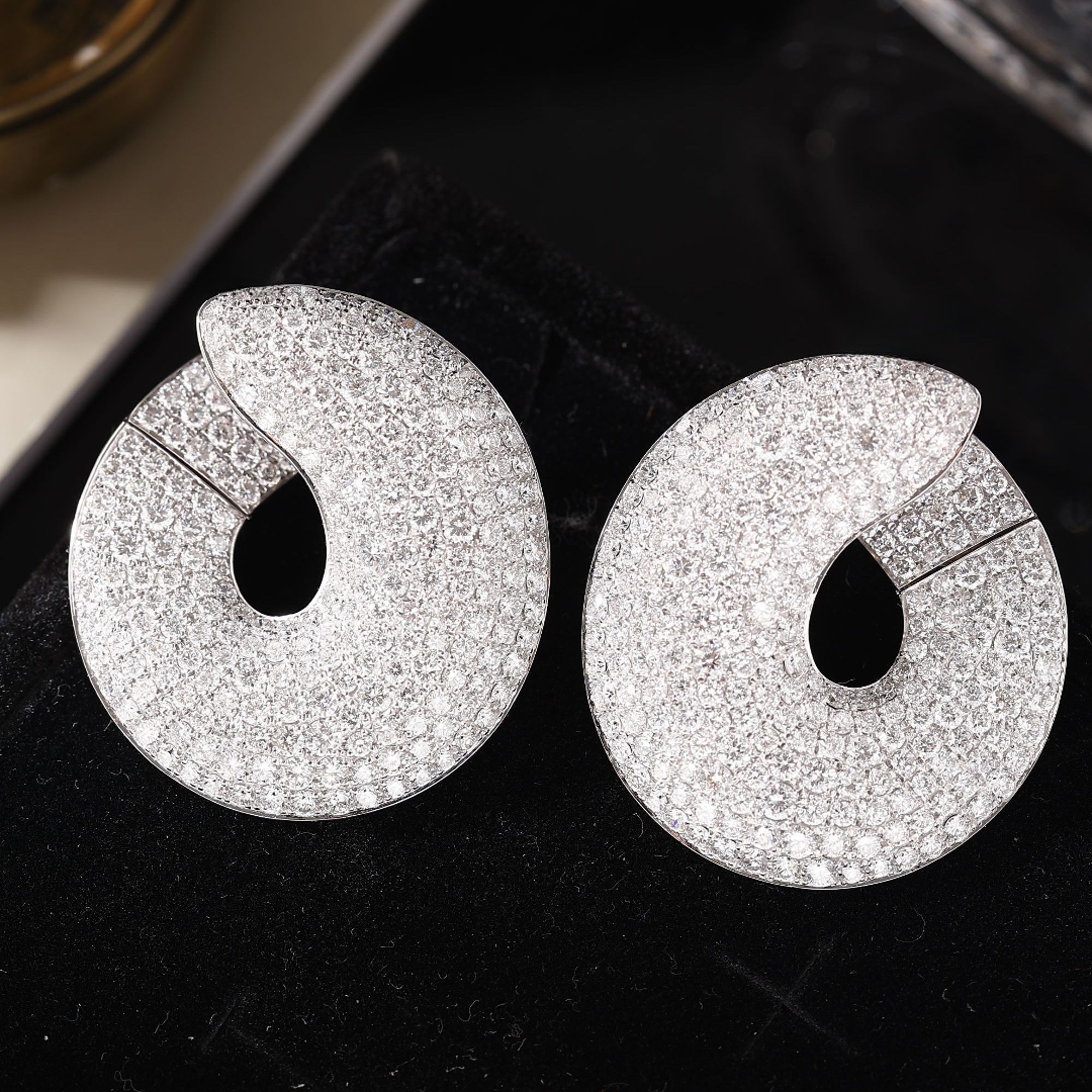 实验室培育钻石18K金宽圈圈耳饰 CZ (定制品质48小时鉴赏期)