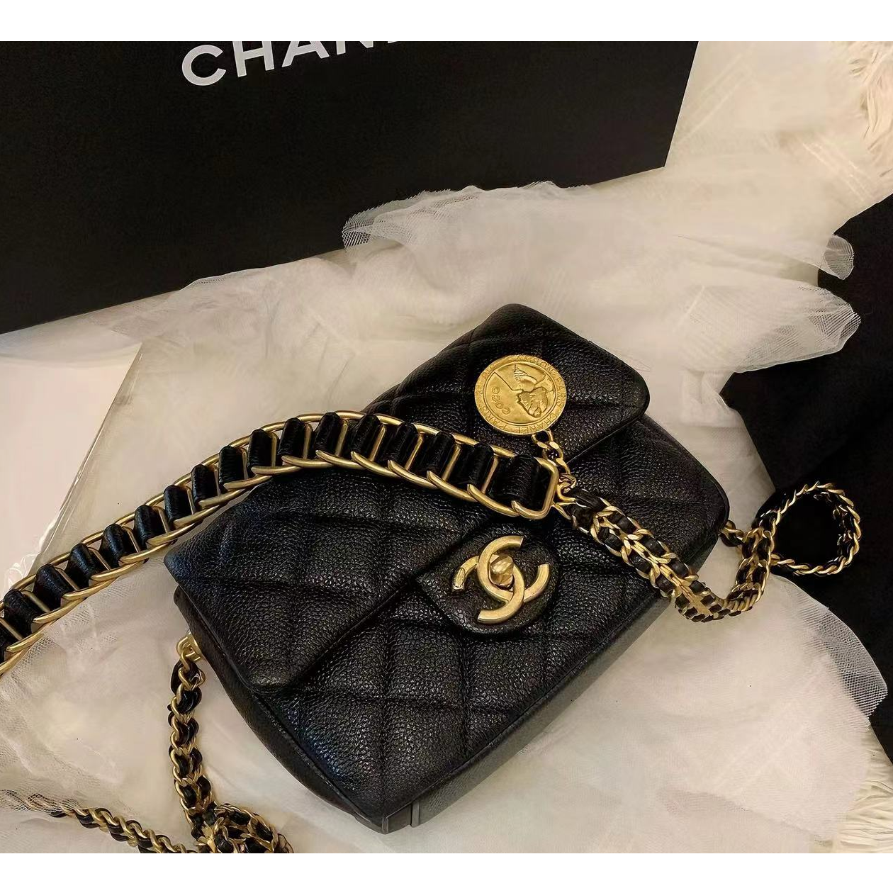 99新 Chanel/香奈儿 金币方胖子 荔枝牛/甄选