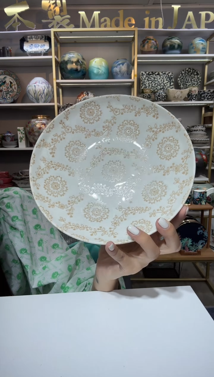 陶瓷21厘米深盘一只