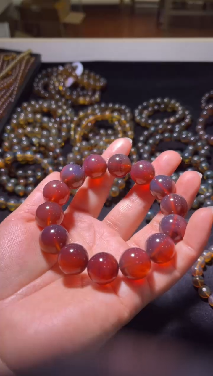 未镶嵌琥珀手链15mm缅甸琥珀手串