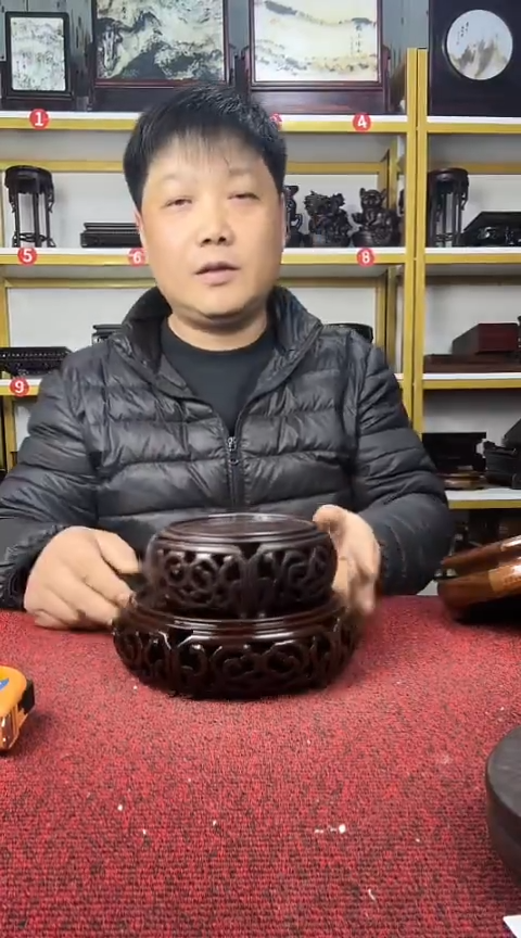 木非洲黑檀圆底座10/14CM//2个