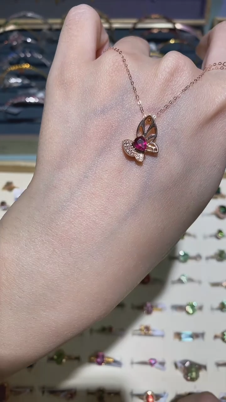 【闪购商品】碧玺颈饰18K金镶嵌项链