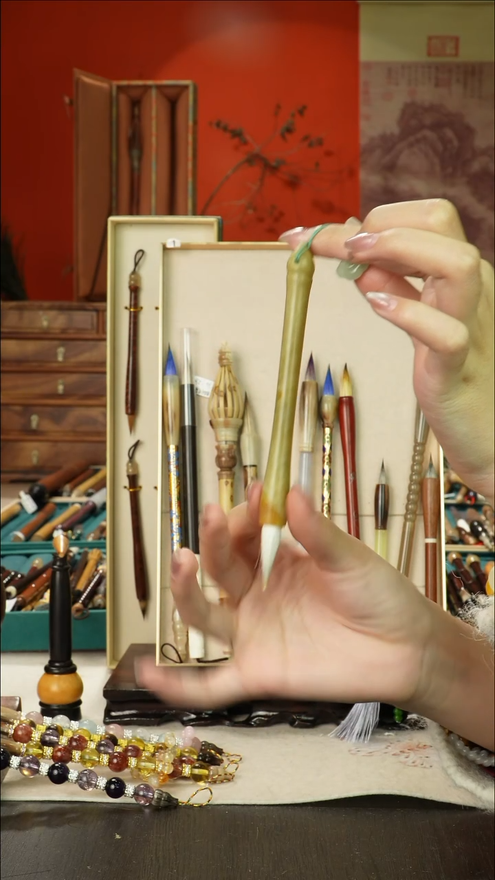 470号闪孤品高货毛笔链接 清水试笔 蘸墨不退