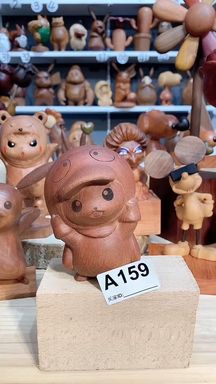 【闪购商品】木木雕摆件可爱卡通