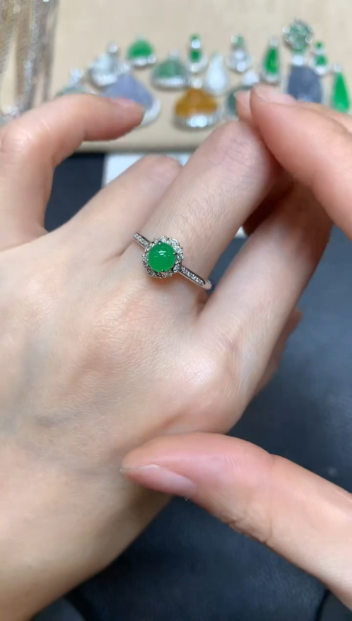 【闪购商品】翡翠戒指18K金镶嵌【无服务费