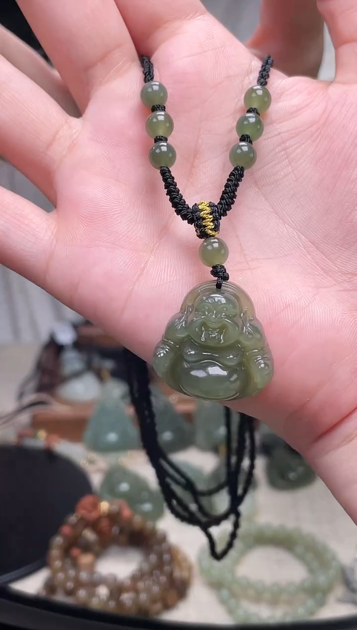 颈饰未镶嵌和田玉25深色