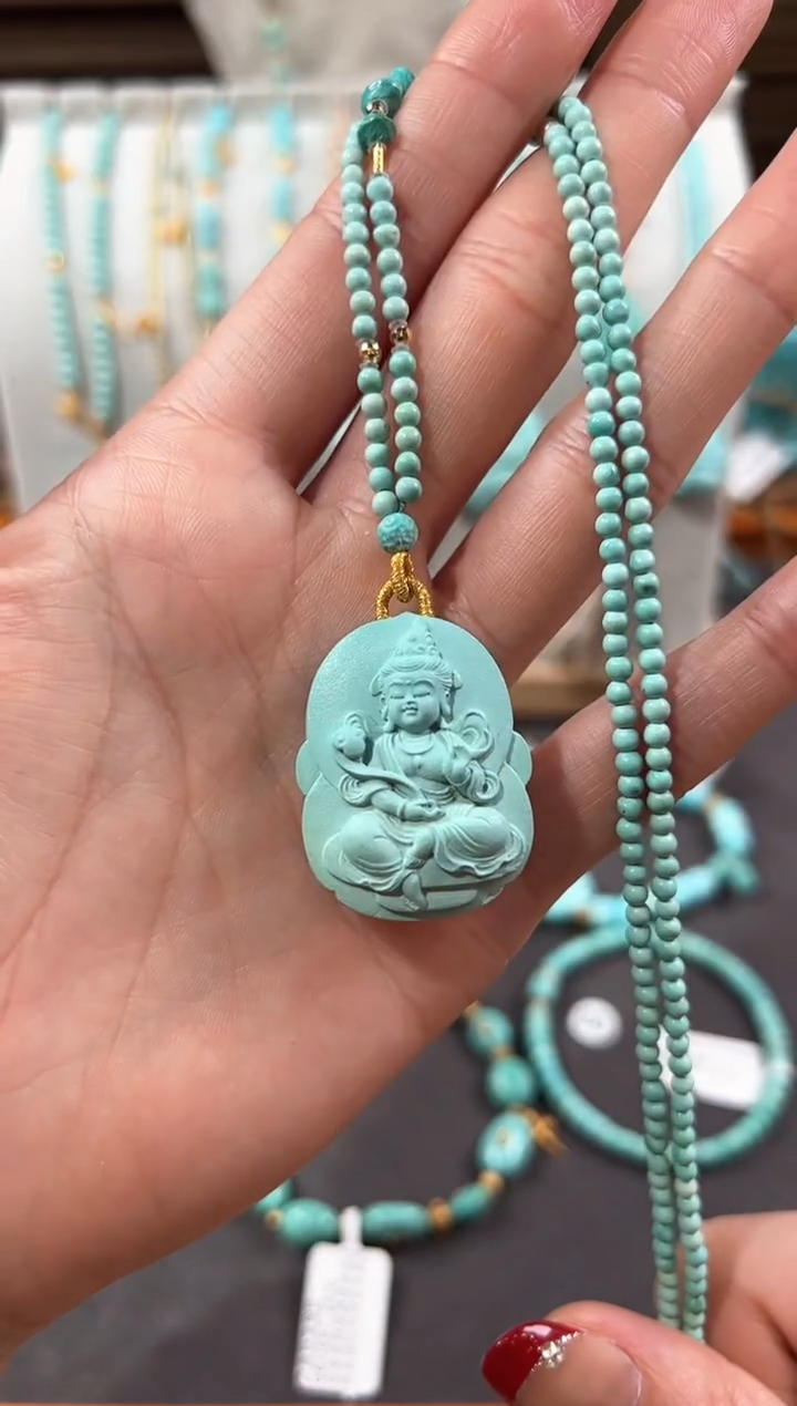 【闪购商品】绿松石颈饰18K金镶嵌绿松石项链