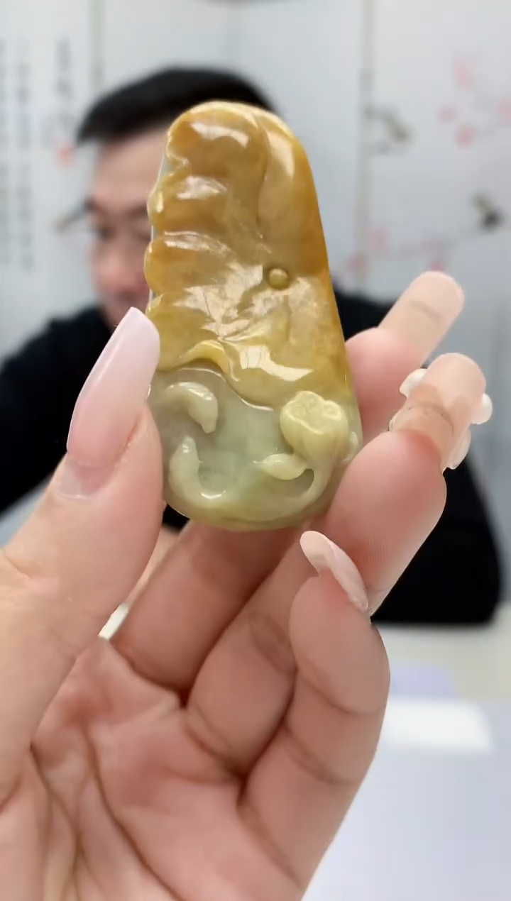 【闪购商品】定制翡翠未镶嵌5152lr-毛货挂件36