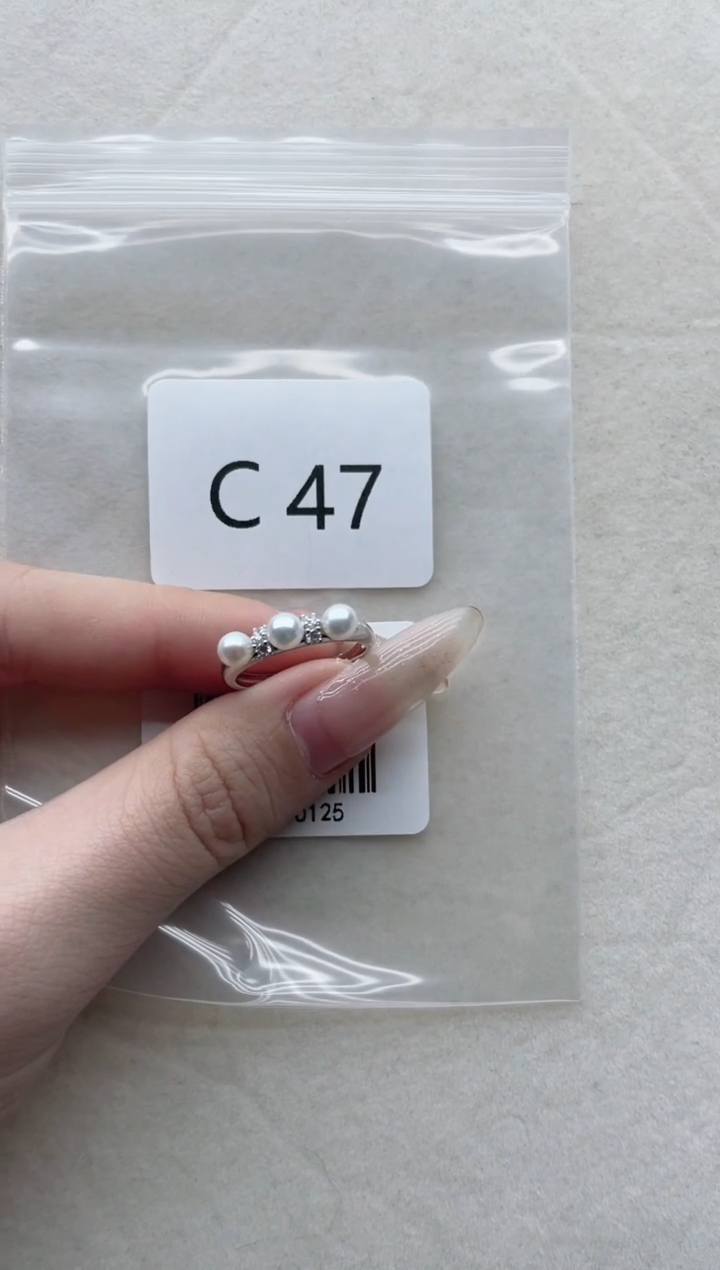 【闪购商品】淡水珍珠戒指银S925镶嵌C47
