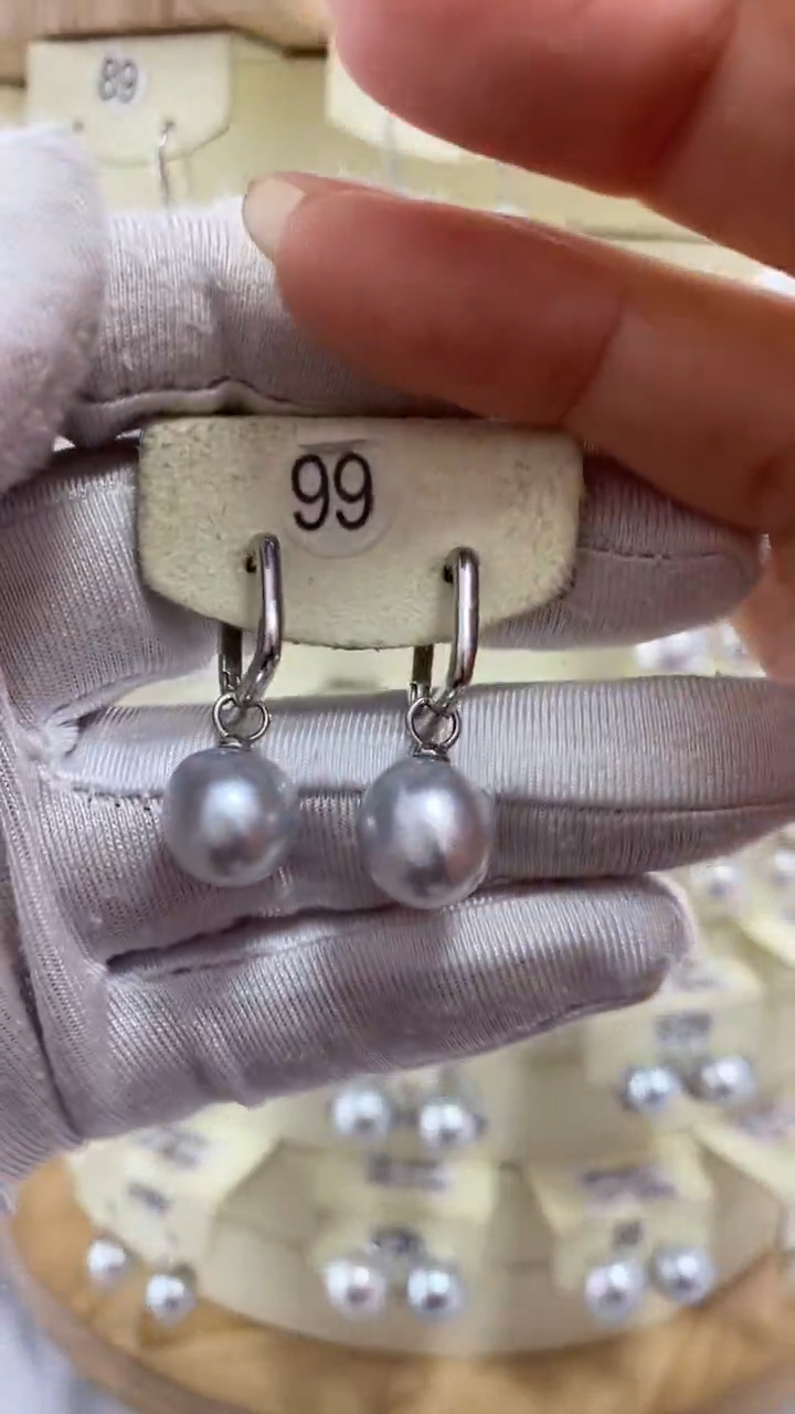 【闪购商品】海水珍珠耳饰银S925镶嵌巴洛克