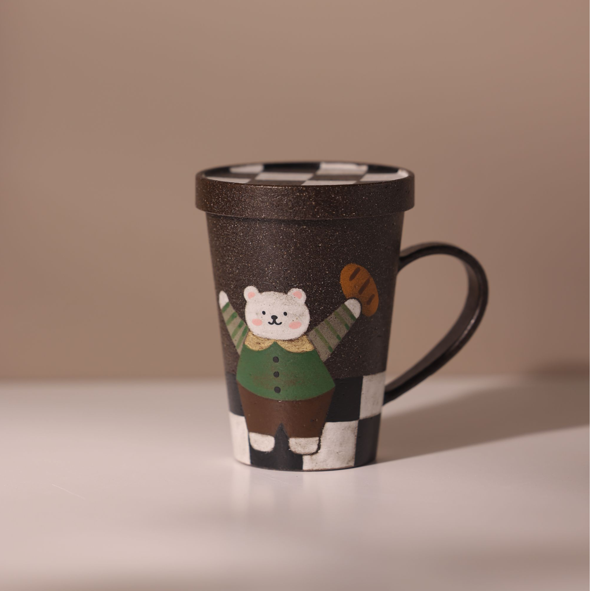 212陶瓷马克杯居家办公水杯可爱创意手绘小熊