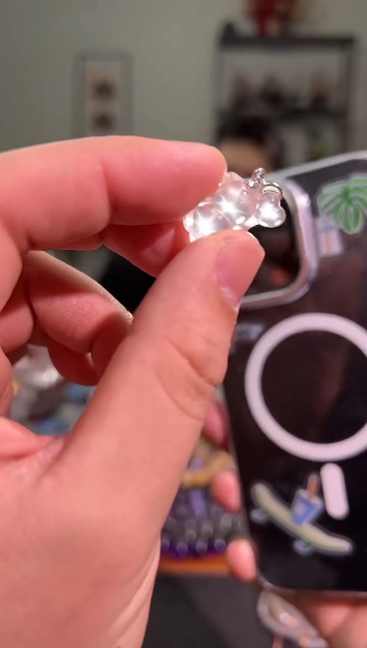 【闪购商品】芙蓉石手串银S925镶嵌粉水晶小熊吊坠（多样性发其一）