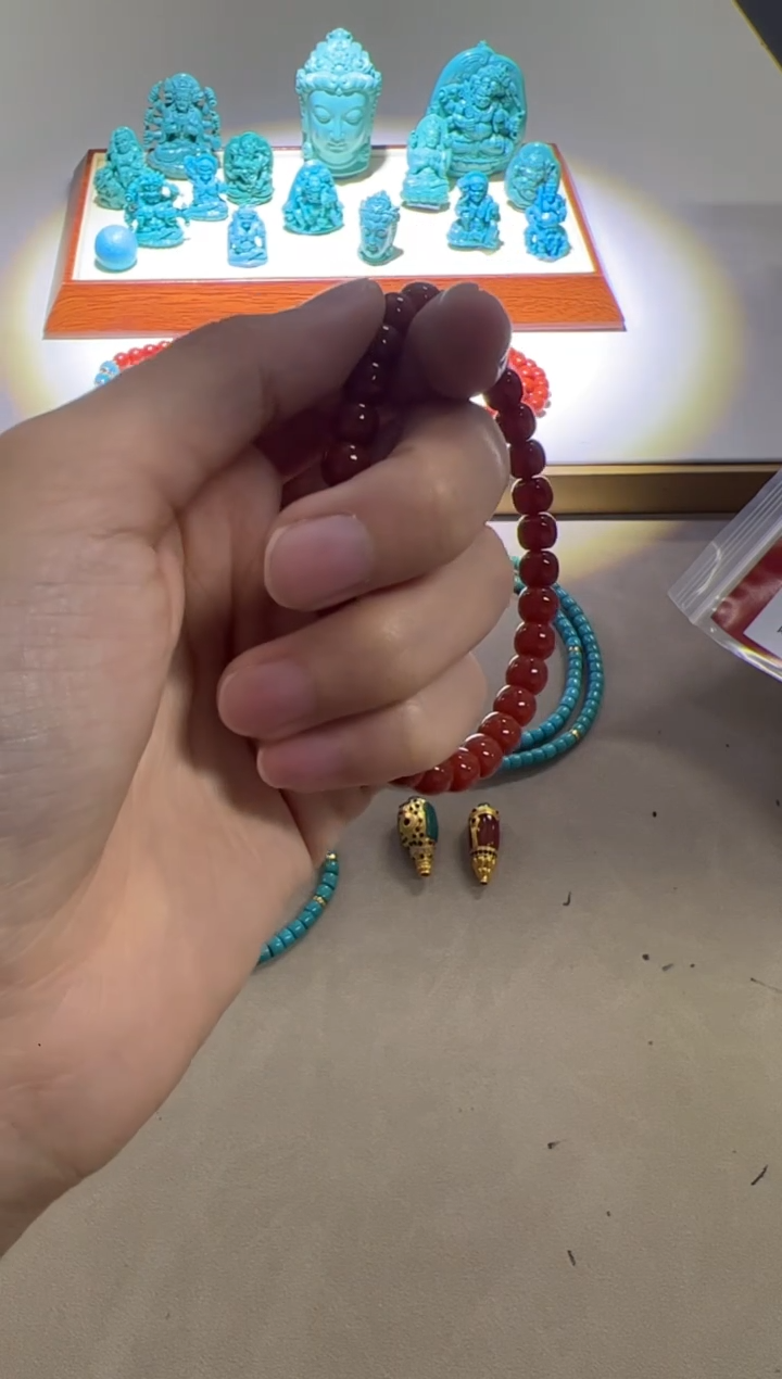 【闪购商品】南红玛瑙手串手串18K金镶嵌手串手串