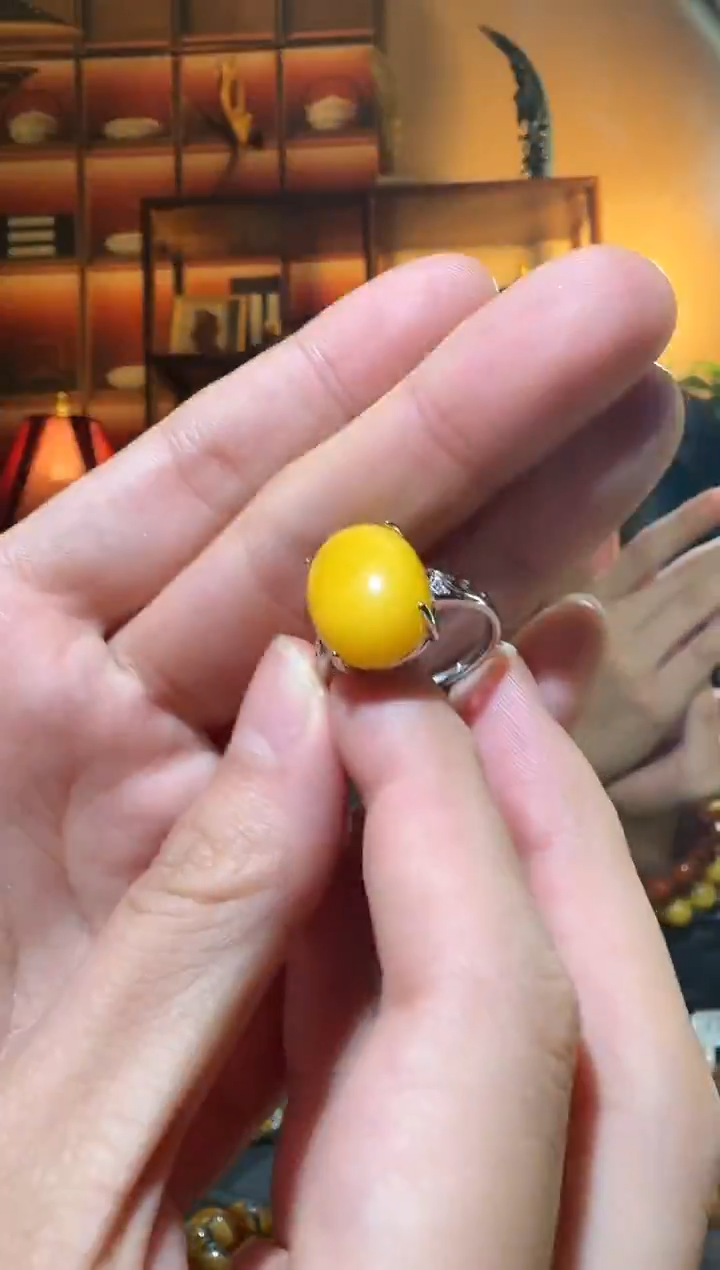 蜜蜡颈饰银S925镶嵌5452天然蜜蜡珠宝奇石