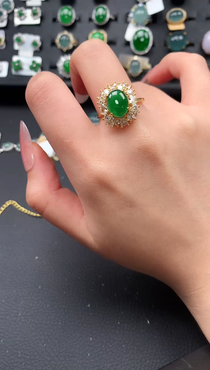 【闪购商品】翡翠戒指银S925镶嵌6134514