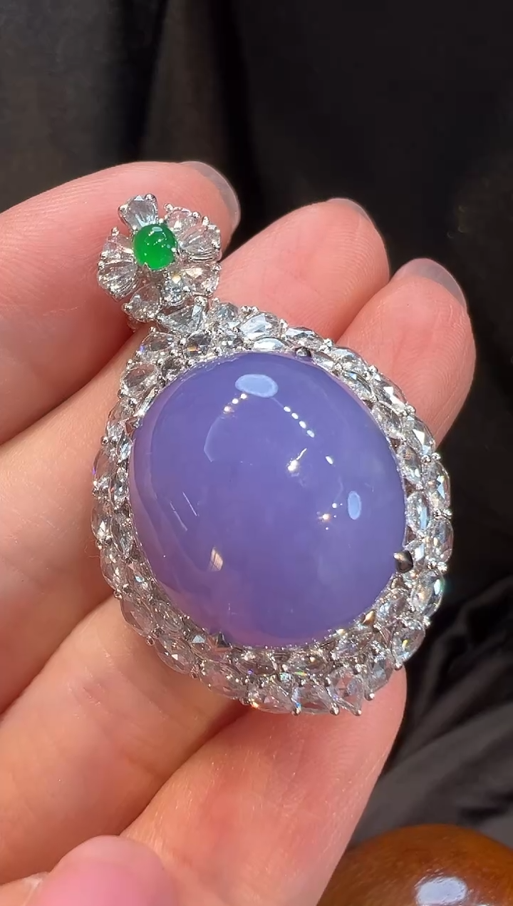 吊坠(不含链)18K金镶嵌翡翠L6