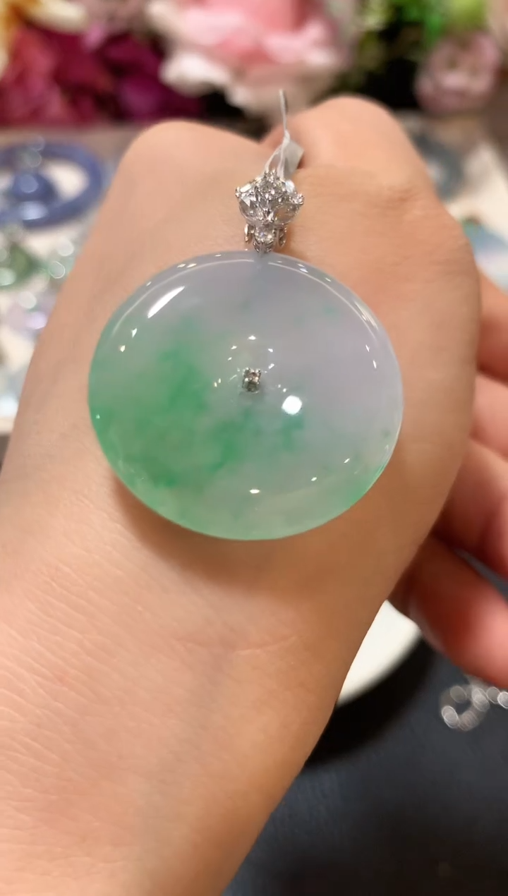 吊坠(不含链)18K金镶嵌翡翠z69  