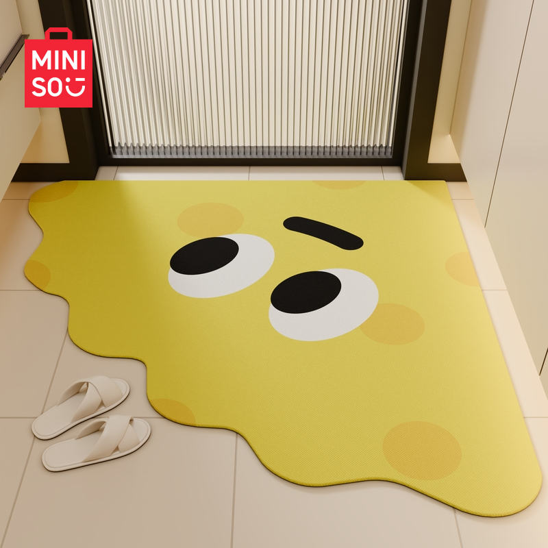 名创优品粉色扇形浴室地垫卫生间防滑脚垫厕所门口转角吸水地毯垫