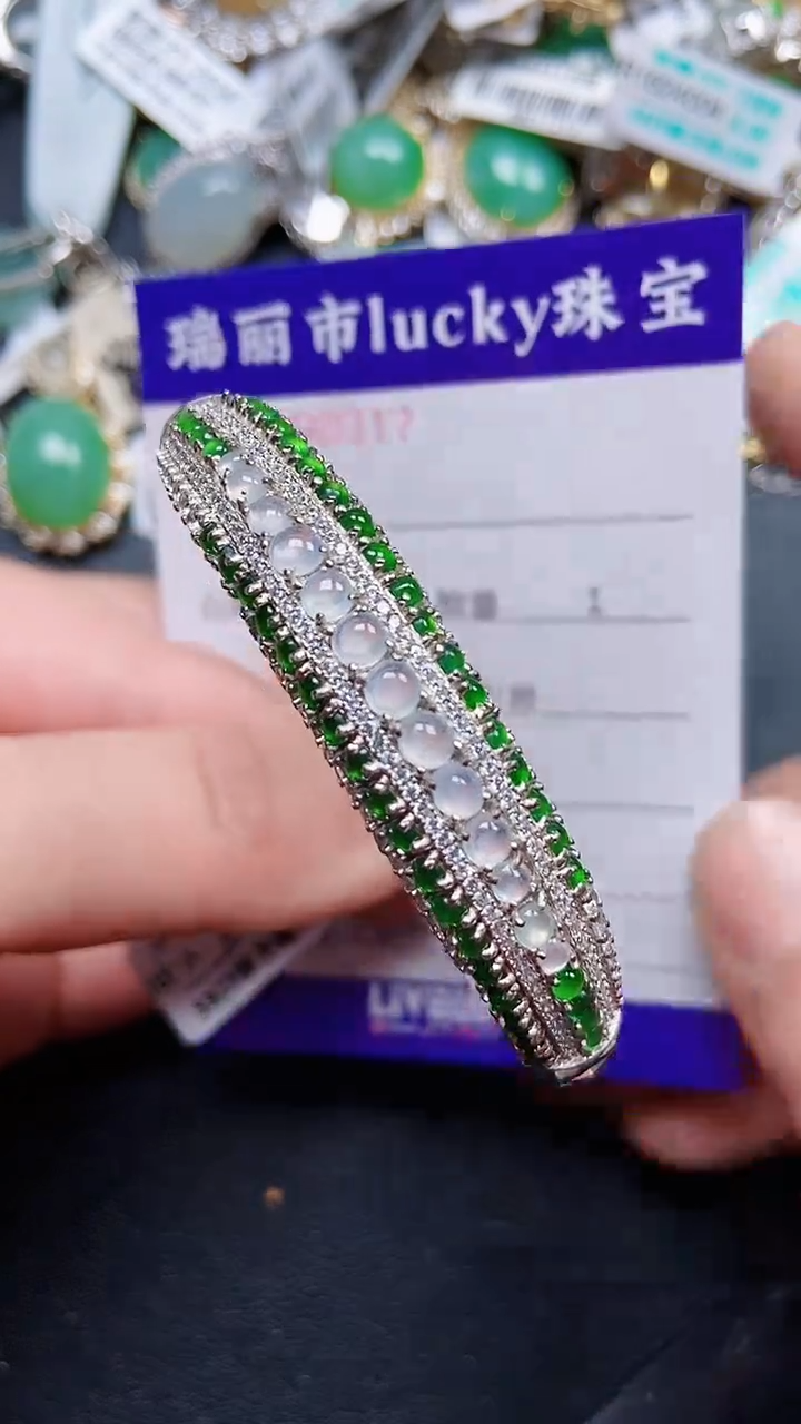 颈饰银S925镶嵌翡翠0317