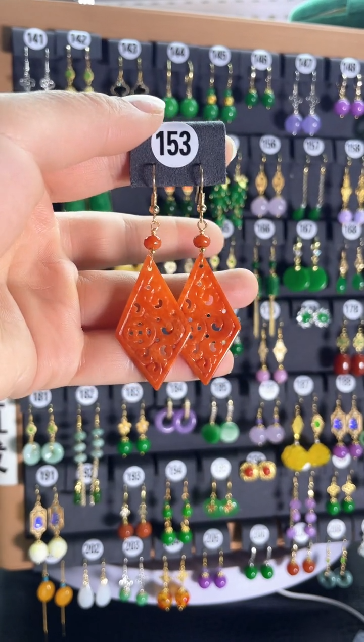 【闪购商品】翡翠耳饰银S925镶嵌153...