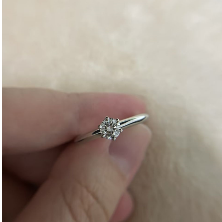99新 Tiffany & Co./蒂芙尼 小花6枫 六爪钻戒 0.62 H色 VS1 EX