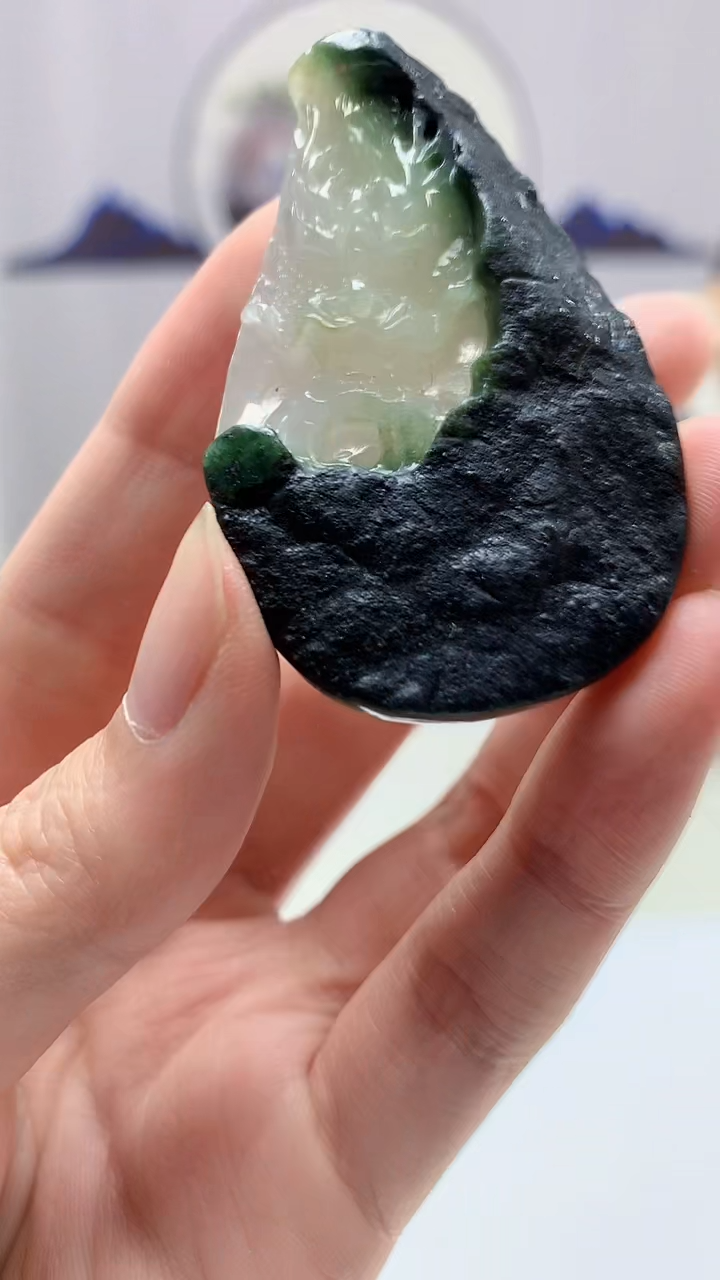 【闪购商品】定制翡翠未镶嵌4917zm-毛货挂件龙牌171