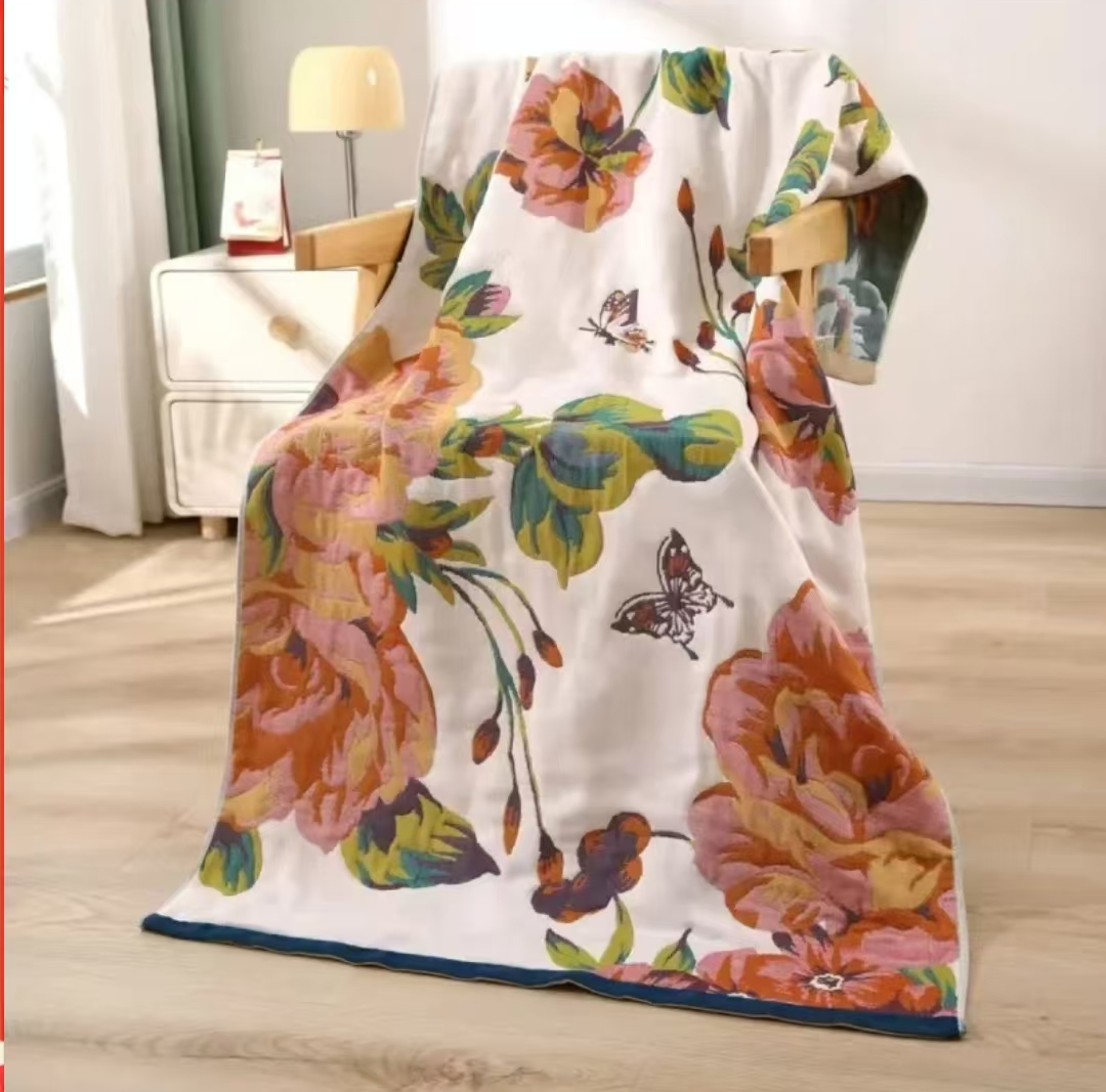 【花蝶】成人家用吸水加大纱布浴巾