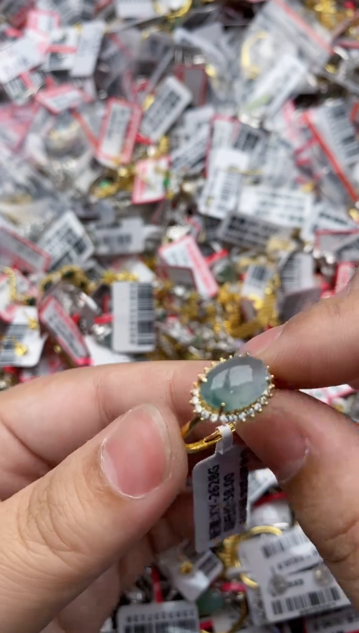 【闪购商品】翡翠戒指银S925镶嵌66666---9