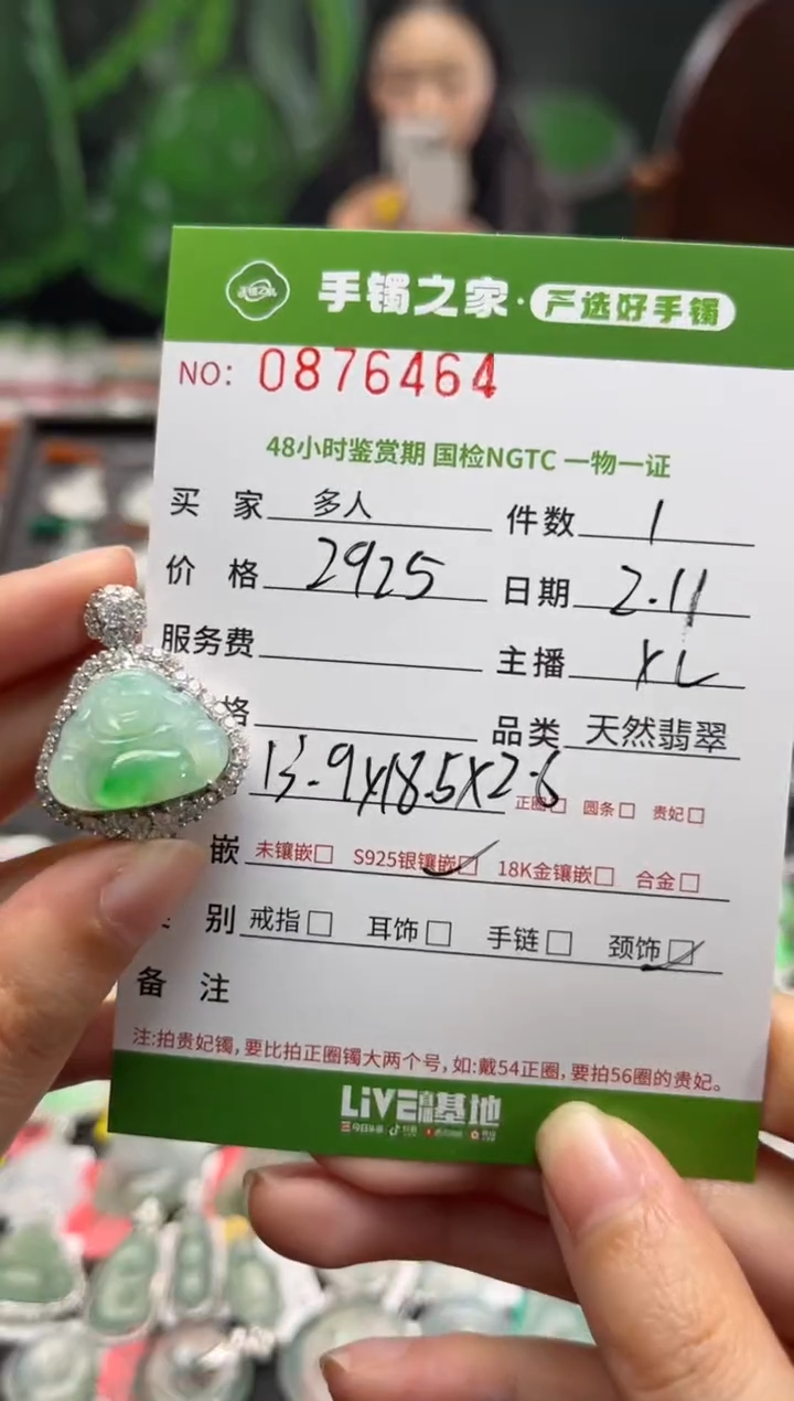 【闪购商品】翡翠颈饰银S925镶嵌多人