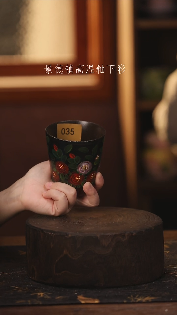 陶瓷景德镇高温釉下手绘陶瓷@L035@