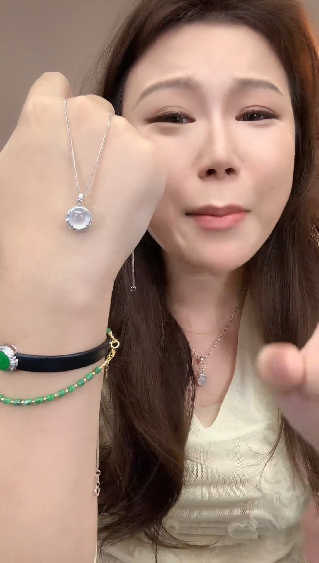 吊坠(不含链)18K金镶嵌翡翠4-吊坠百搭扣-选其中发其一