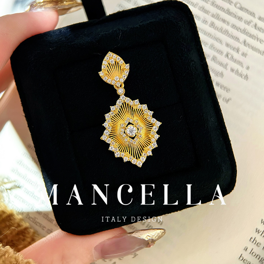 曼契拉 【足金999】【布契风繁花吊坠】意大利风轻奢手工重工吊坠H018