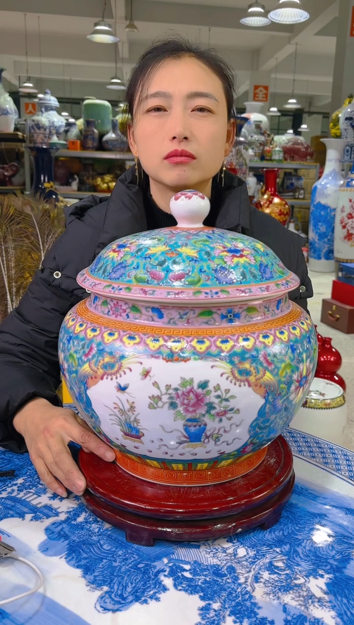 【闪购商品】陶瓷景德镇陶瓷储物罐（送底座）