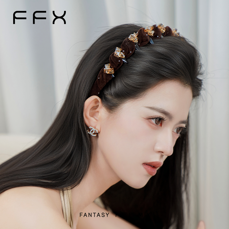 弗弗西FFX【星钻密语】高级手工编织碎发整理高颅顶发箍