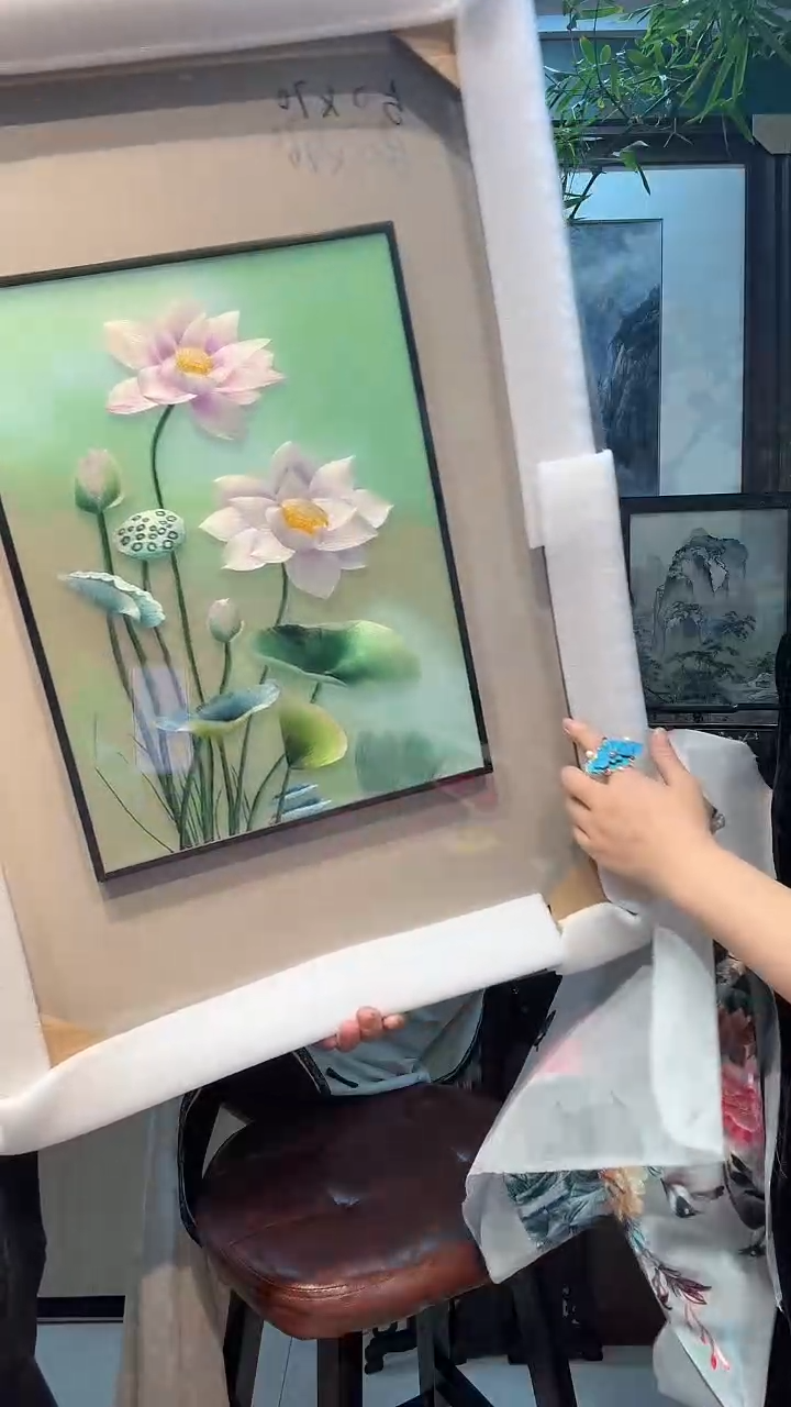 横款非遗苏绣手工刺绣装饰画不包邮