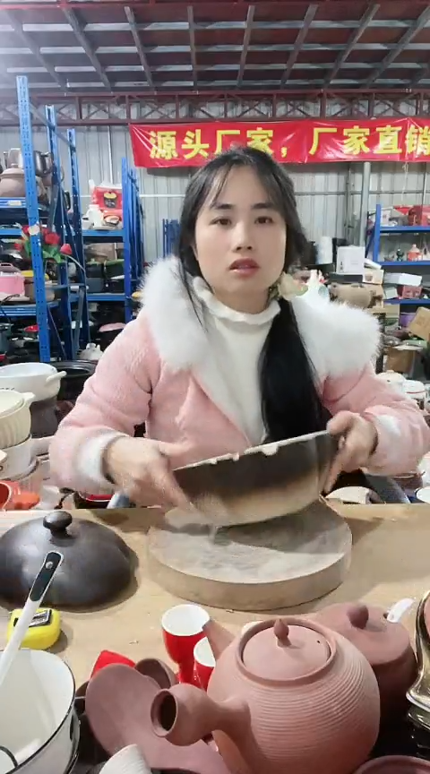 陶瑕疵粗陶双个煮茶壶磕打磨孤品