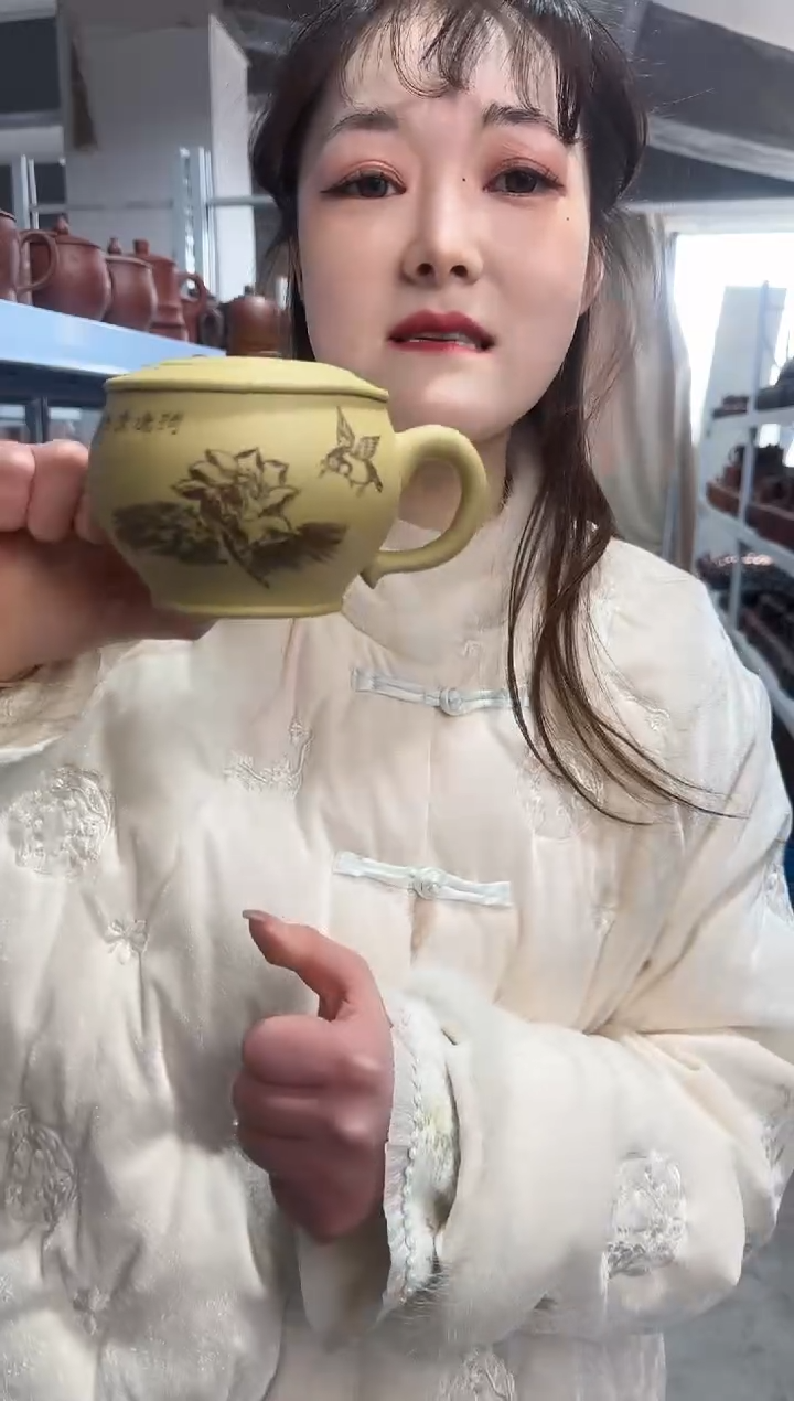 【闪购商品】紫砂盖杯紫砂盖杯本绿大肚盖杯