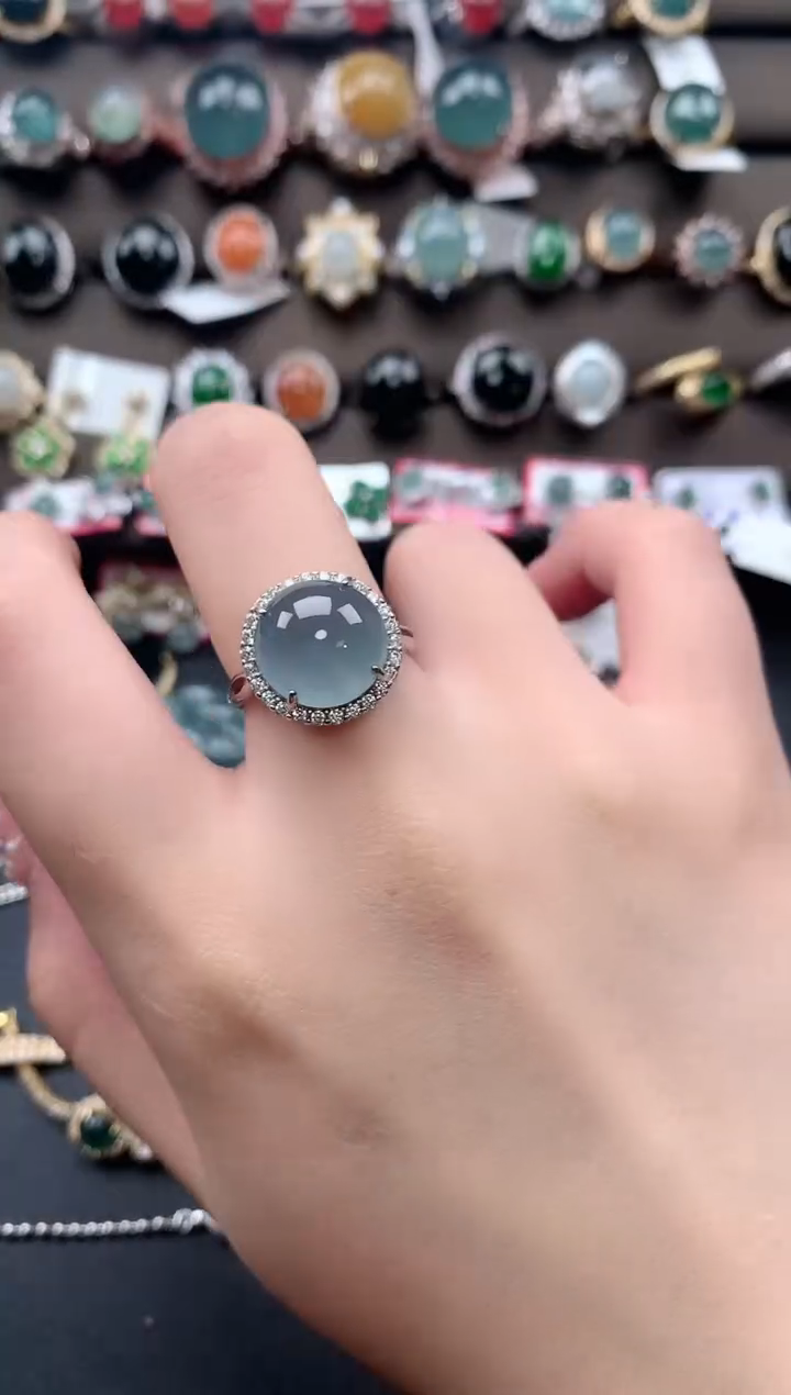 【闪购商品】翡翠戒指银S925镶嵌61241