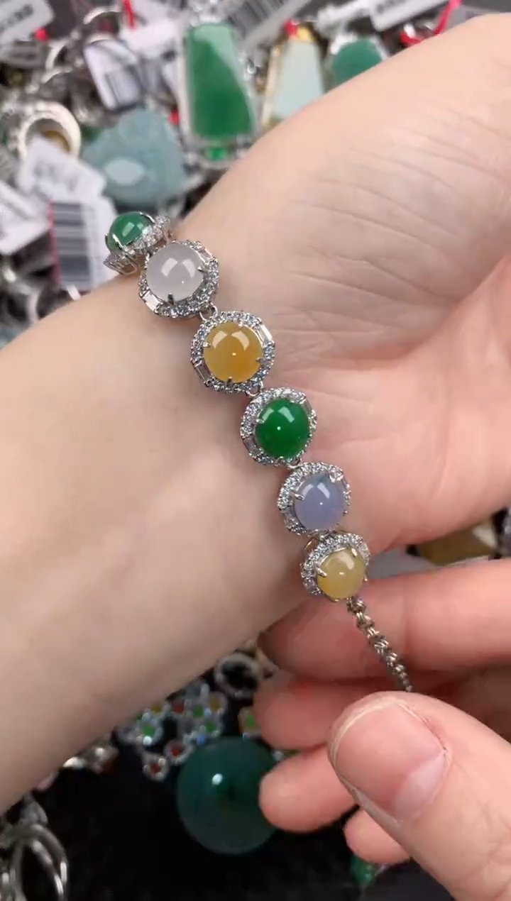 银S925镶嵌戒指翡翠444     7