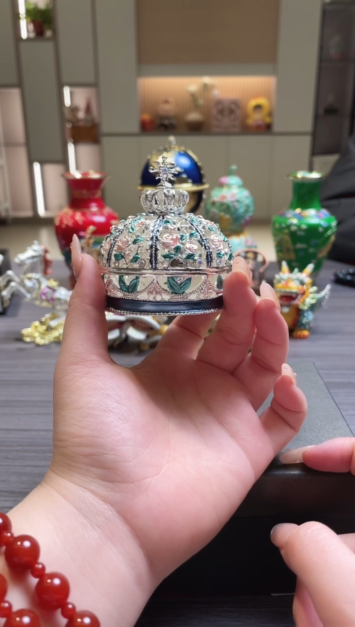 摆件七宝烧珐琅彩首饰盒