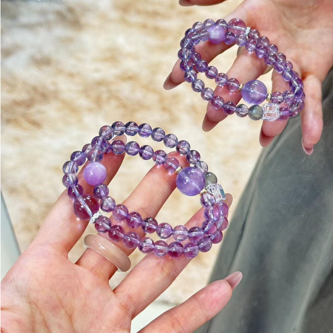 BEREAL彼悦【源源不断】紫水晶&紫锂辉水晶手串——多样性发其一