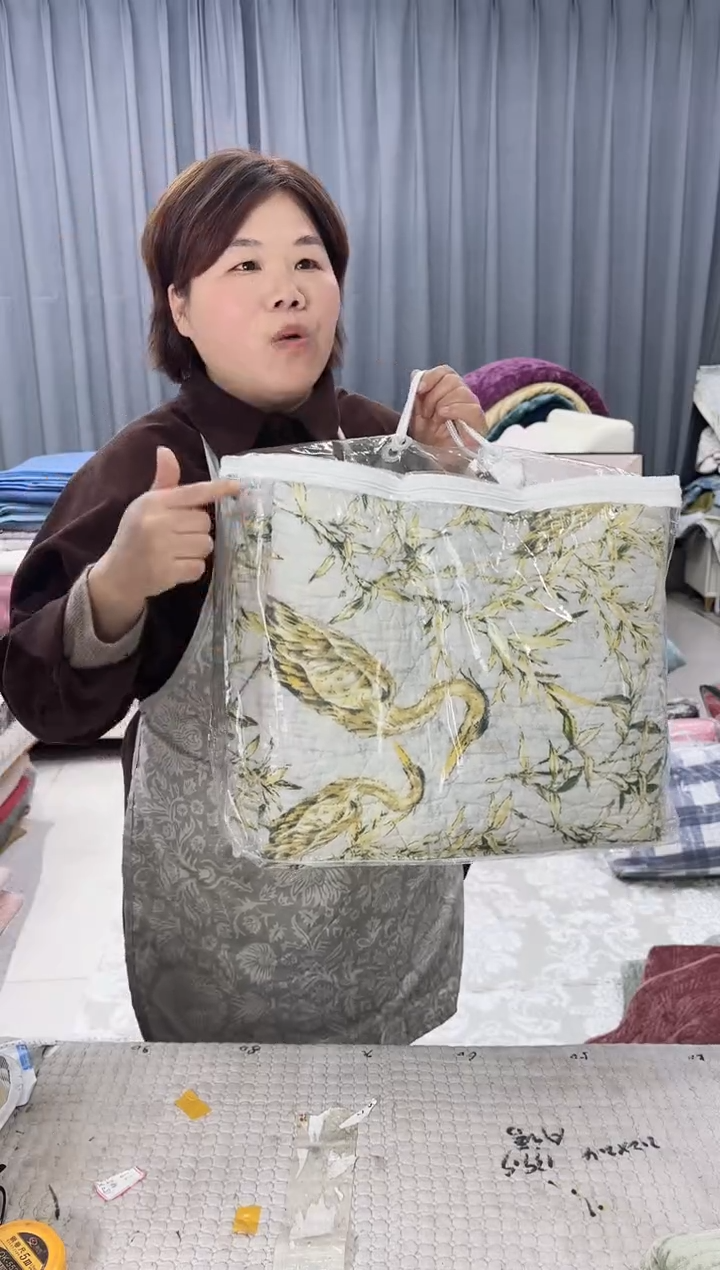 棉1.8*2.5丹顶鹤纯棉床盖