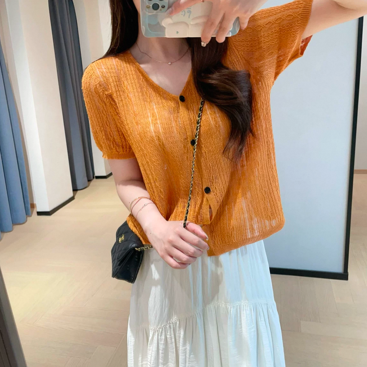 新款简约百搭潮流针织上衣22166