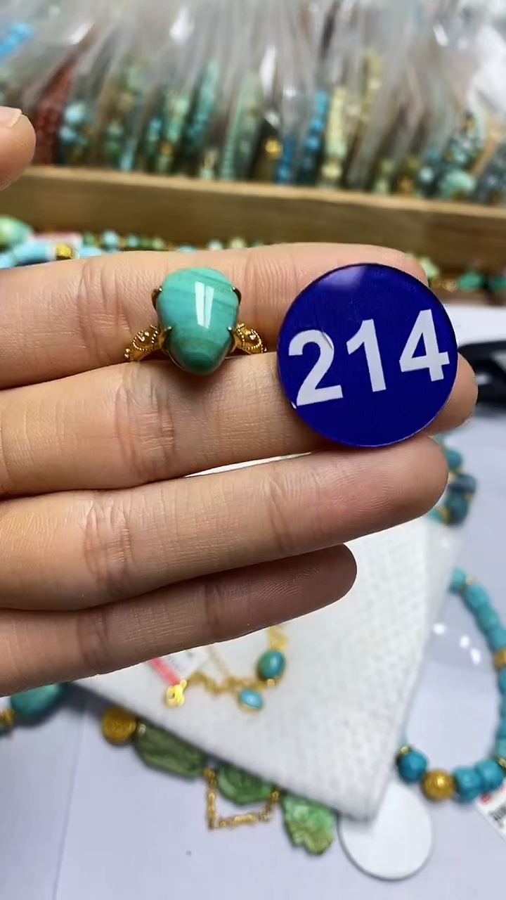 【闪购商品】绿松石戒指18K金镶嵌214