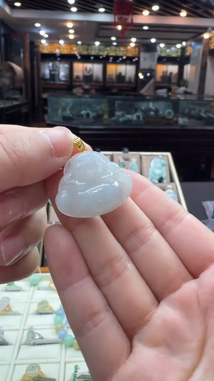 【闪购商品】翡翠颈饰18K金镶嵌佛公