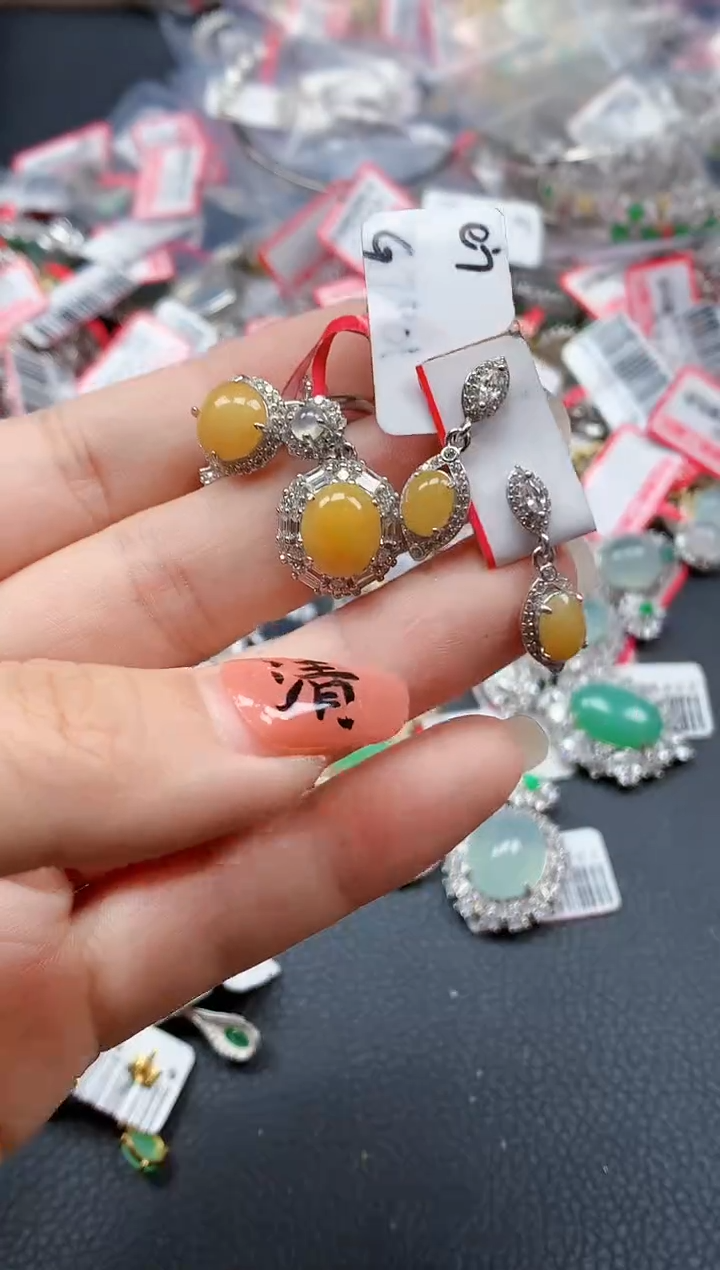 银S925镶嵌戒指翡翠天然A货缅甸翡翠